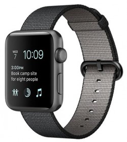 Apple Watch Series 2 42mm Space Gray Aluminum Case with black woven nylon MP072