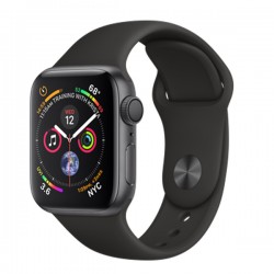 Apple Watch Series 4 (GPS+Cellular) 40mm Space Black Stainless Steel Case With Blk Sport B. (MTUN2)