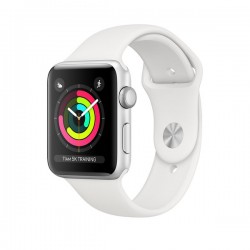Apple Watch Series 3 (GPS+ Cellular) 38mm Silver Aluminium Case with White Sport Band (MTGG2)