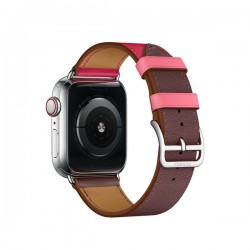 Apple Watch Hermes Series 4 GPS + LTE 40mm Steel c. w. Bordeaux/Rose/Swift Single Tour (MU6N2)
