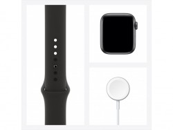 Apple Watch SE GPS 44mm Space Gray Aluminum Case with Black Sport Band (MYDT2)