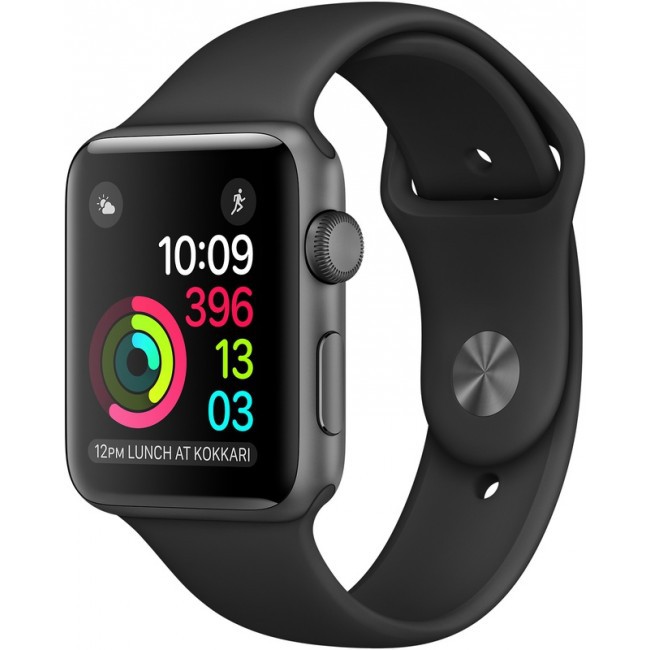 Apple Watch Series 2 42mm Space Gray Aluminum Case with Black Sport Band MP062