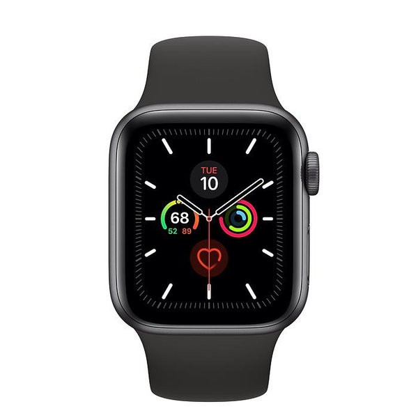 Apple Watch Series 5 GPS 44mm Space Gray Aluminum w. Black b.- Space Gray Aluminum (MWVF2)