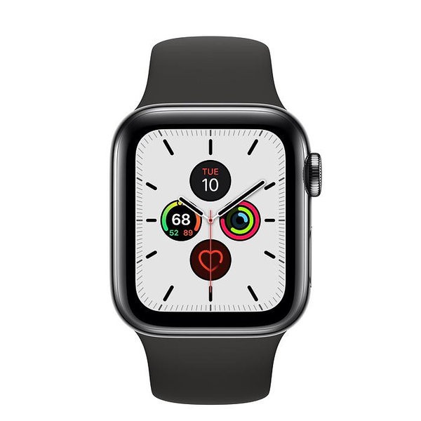 Apple Watch Series 5 LTE 44mm Space Black Steel w. Black b.- Space Black Steel (MWW72)