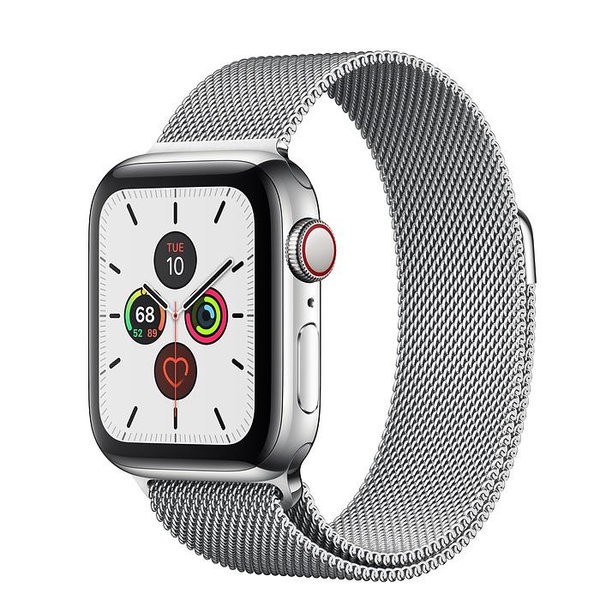 Apple Watch Series 5 LTE 44mm Steel w. Steel Milanese Loop - Steel (MWW32)