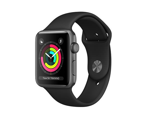 Apple Watch Series 3 (GPS) 42mm Space Gray Aluminium Case with Black Sport Band (MTF32)