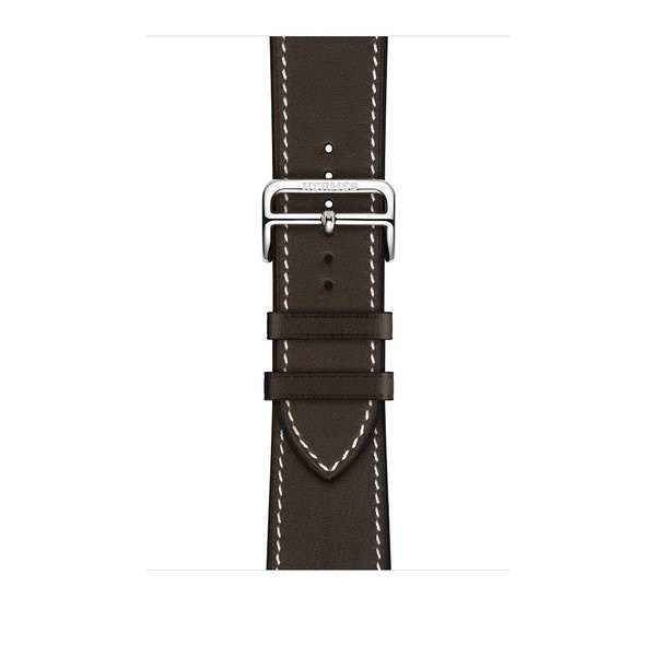 Apple Watch Hermes Series 4 GPS + LTE 44mm Steel Case w. Ebene Barenia Leather Tour Buckle (MU6U2)