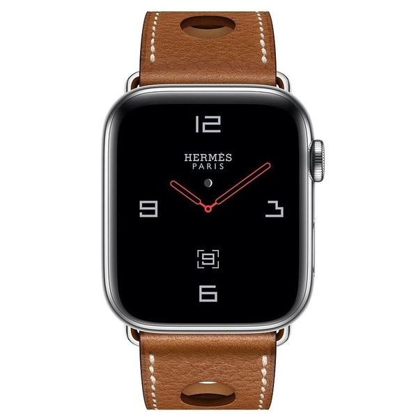 Apple Watch Hermes Series 4 GPS + LTE 44mm Steel w. Fauve Grained Barenia Leather (MU9D2)