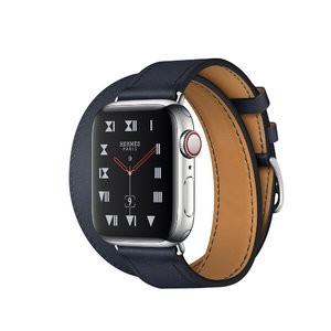 Apple Watch Hermes Series 4 GPS + LTE 40mm Stainless Steel Case with Bleu Indigo Swift Leather