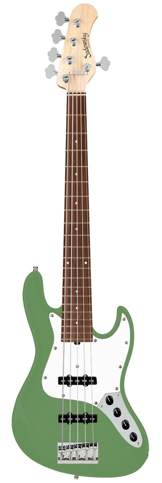 SADOWSKY MetroLine 21-Fret Vintage J/J Bass, Alder, 5-String (Solid Sage Green Metallic Satin)