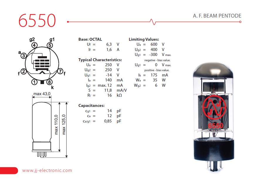 JJ ELECTRONIC 6550 (Подобранная 4-ка)