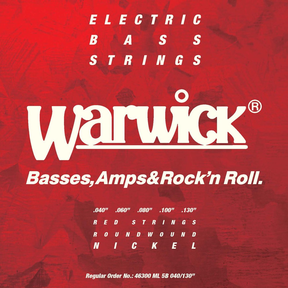 WARWICK 42300 RED Stainless Steel Medium Light 5-String (40-130)