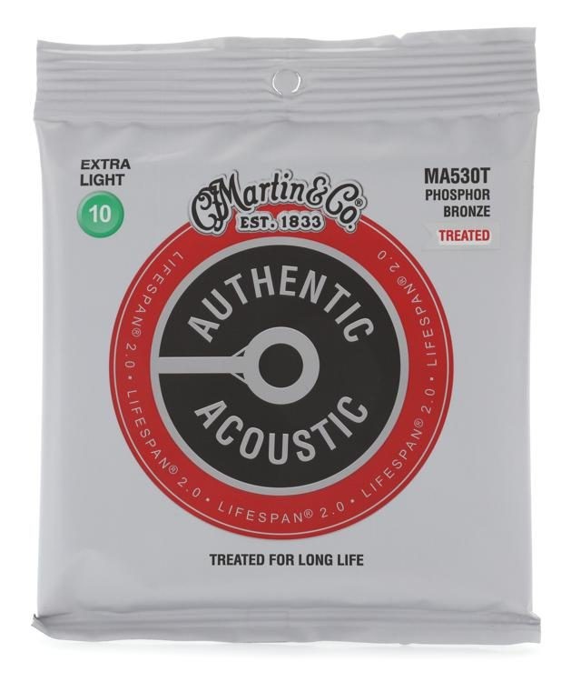 MARTIN MA530T Authentic Acoustic Lifespan 2.0 92/8 Phosphor Bronze Extra Light (10-47)