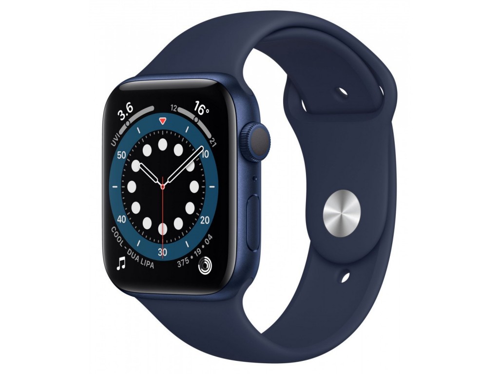 Apple Watch Series 6 GPS 44mm Blue Aluminium Case with Deep Navy Sport Band (M00J3)