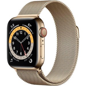 Apple Watch Series 6 LTE 44mm Gold Stainless Steel Case with Gold Milanese Loop (M07P3)