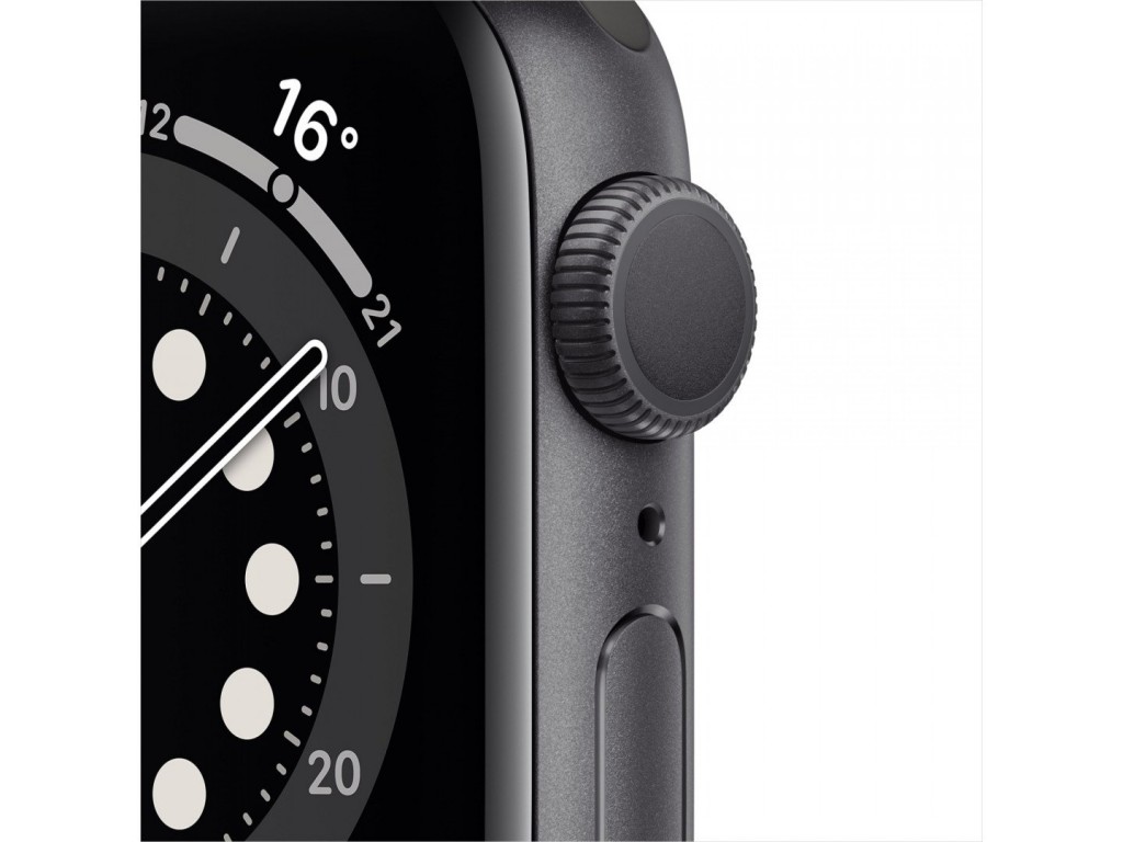 Apple Watch Series 6 LTE 40mm Space Gray Aluminum Case with Black Sport Band (M02Q3)
