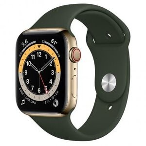 Apple Watch Series 6 LTE 40mm Gold Stainless Steel Case with Cyprus Green Sport Band (M06V3 / M02W3)