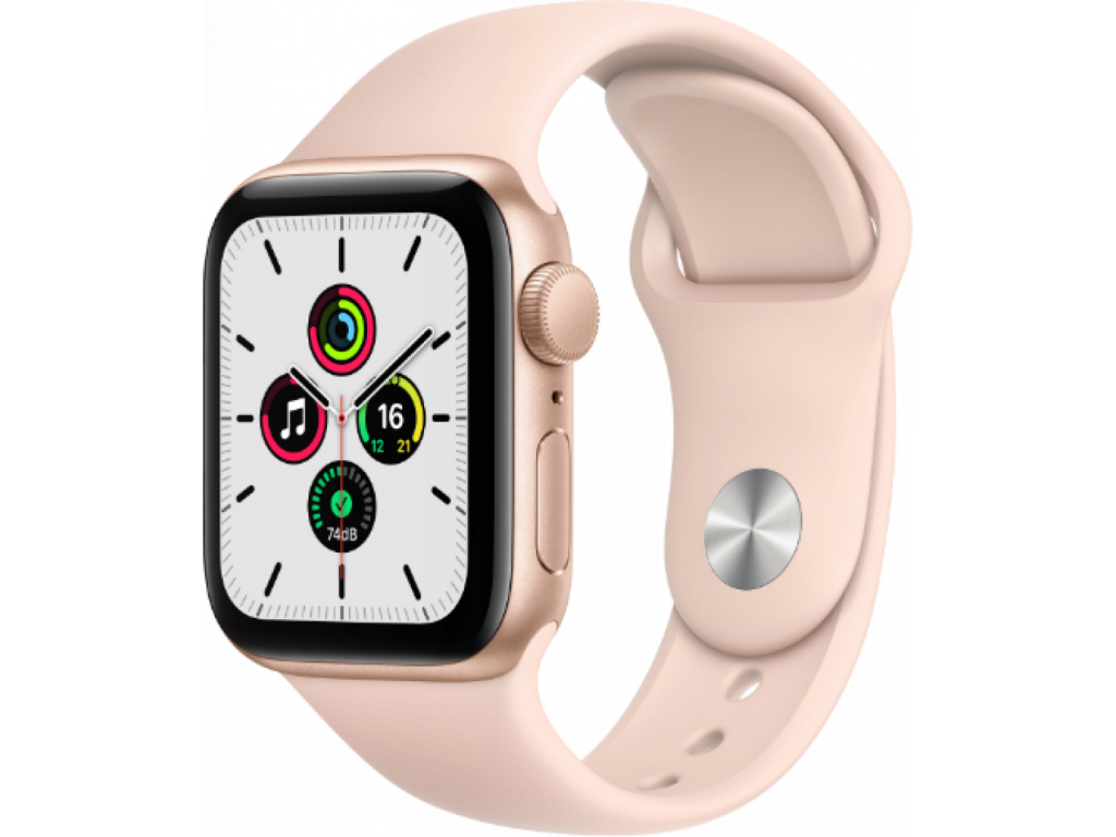 Apple Watch SE LTE 40mm Gold Aluminum Case with Pink Sand Sport Band (MYEA2)