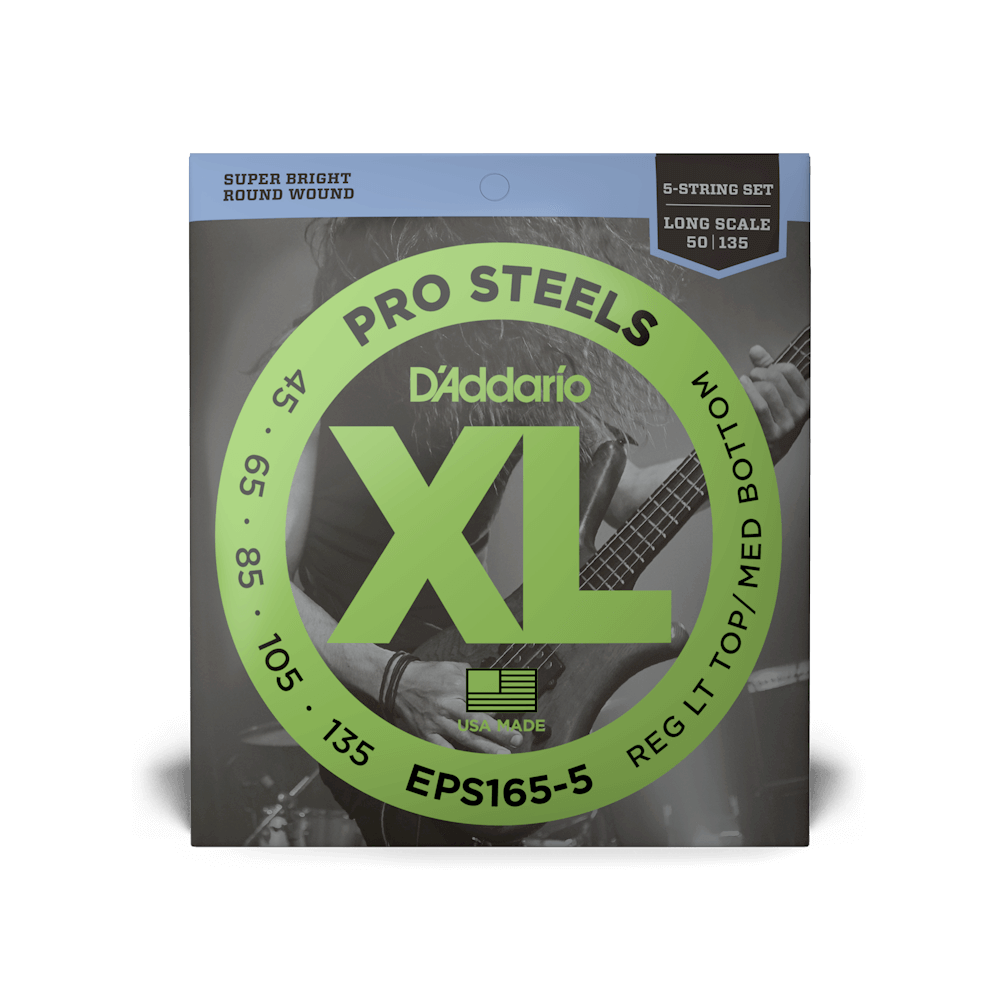D`ADDARIO EPS165-5 XL PROSTEELS BASS REG LIGHT TOP / MED BOTTOM 5-STRING (45-135)