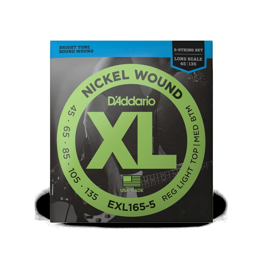 D`ADDARIO EXL165-5 XL NICKEL WOUND BASS REG LIGHT TOP / MED BOTTOM 5-STRING (45-135)