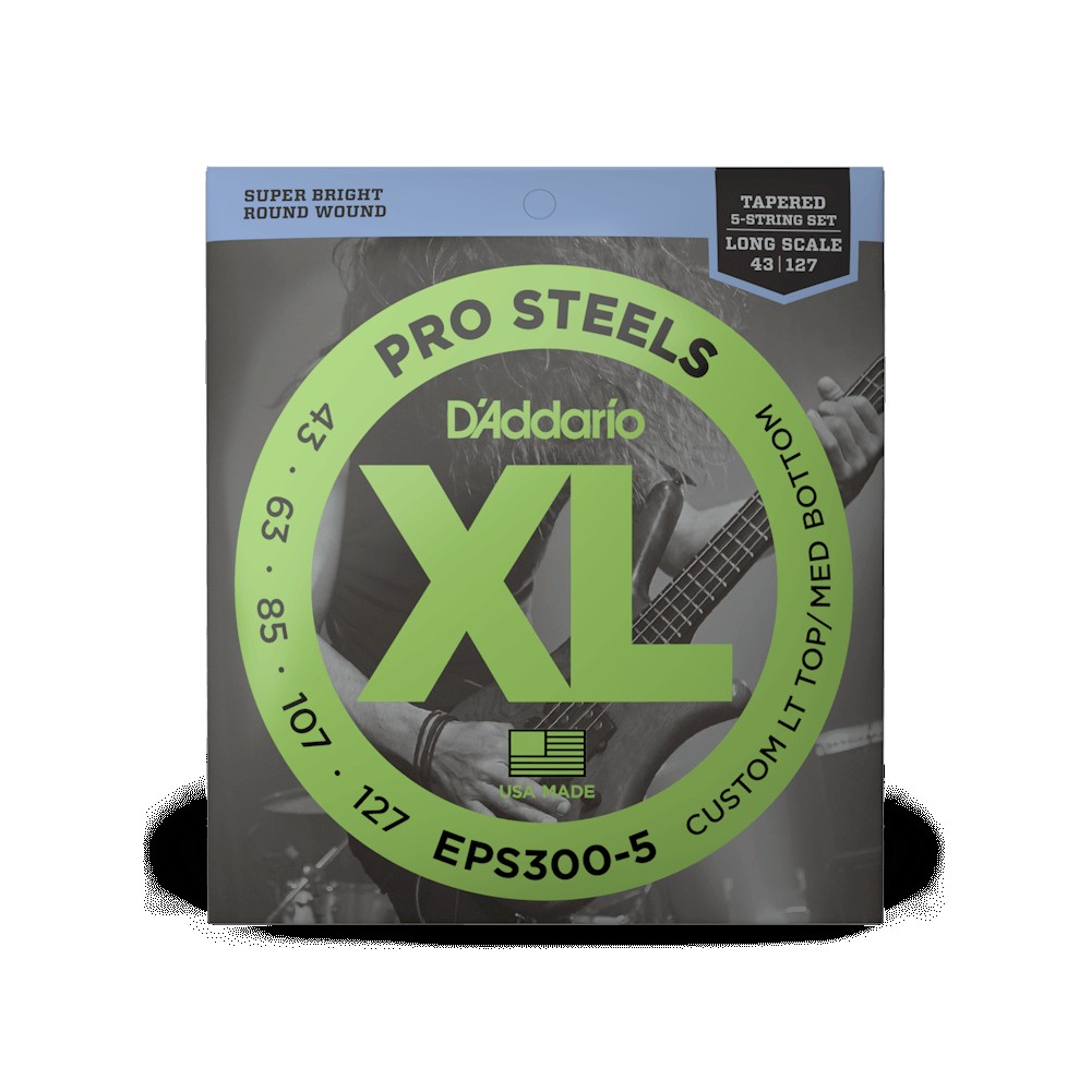 D`ADDARIO EPS300-5 XL PROSTEELS BASS Custom Light Top/Med Bottom (43-127)