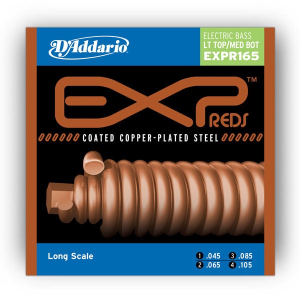 D`ADDARIO EXPR165 EXP COATED REDS Regular Light Top/Medium Bottom (45-105)