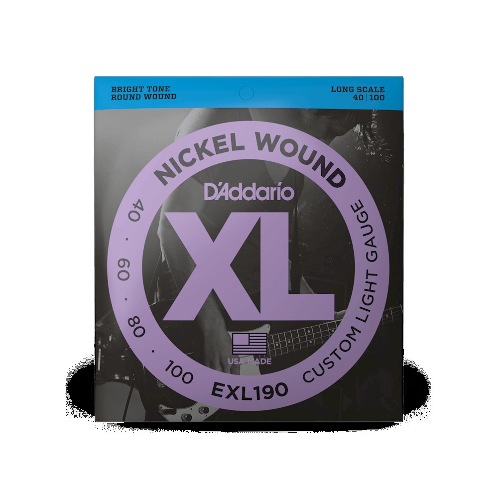 D`ADDARIO EXL190 XL NICKEL WOUND BASS CUSTOM LIGHT (40-100)