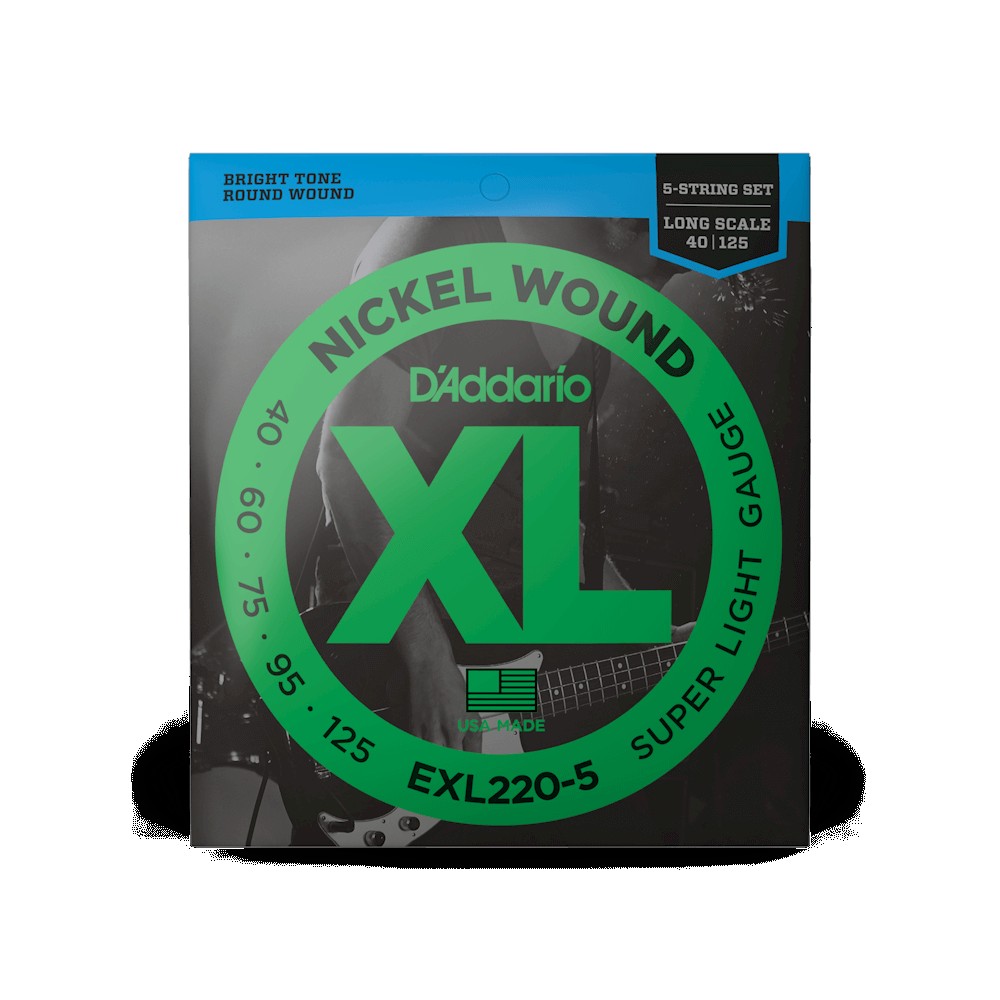 D`ADDARIO EXL220-5 XL NICKEL WOUND BASS SUPER LIGHT 5-STRING (40-125)