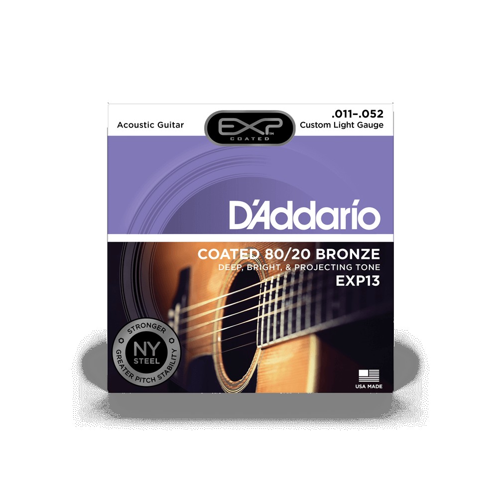D`ADDARIO EXP13 EXP COATED 80/20 BRONZE CUSTOM LIGHT (11-52)