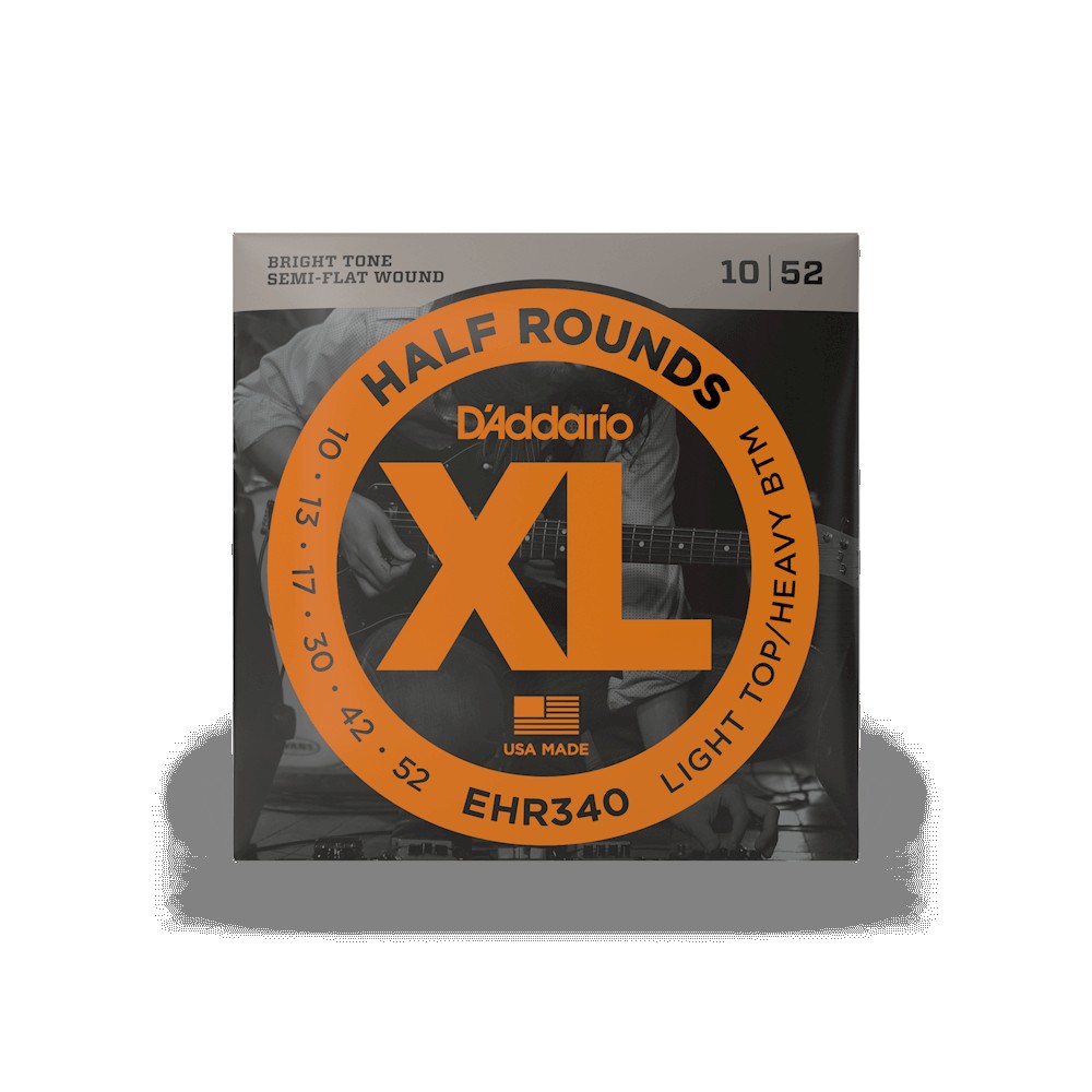 D`ADDARIO EHR340 XL HALF ROUNDS LIGHT TOP/ HEAVY BOTTOM (10-52)