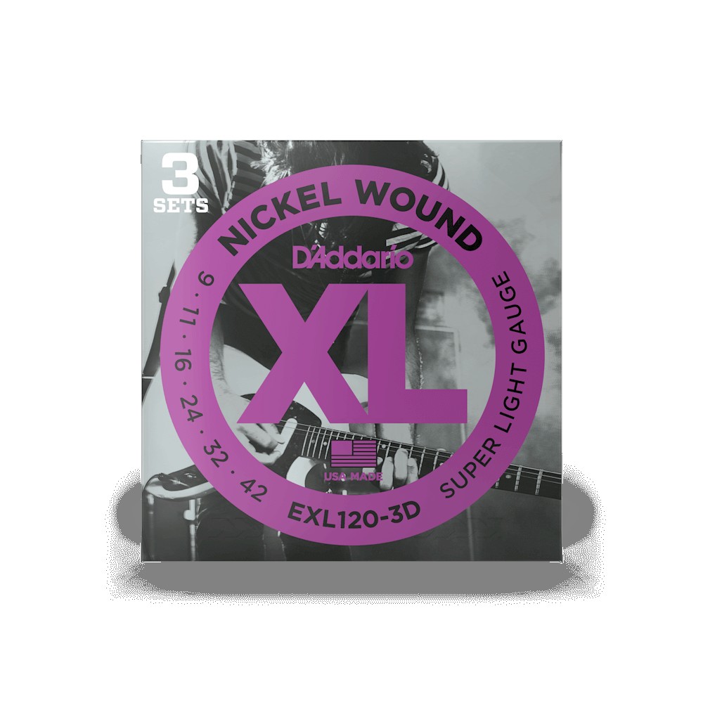 D`ADDARIO ESXL120 XL NICKEL WOUND SUPER LIGHT DOUBLE BALL END (09-42)