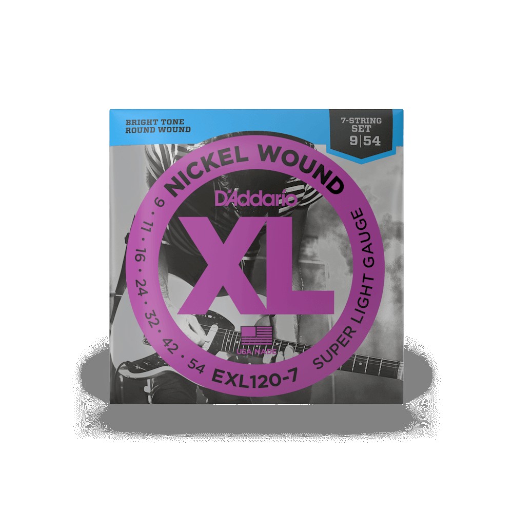D`ADDARIO EXL120-7 XL NICKEL WOUND SUPER LIGHT 7-STRING (09-54)