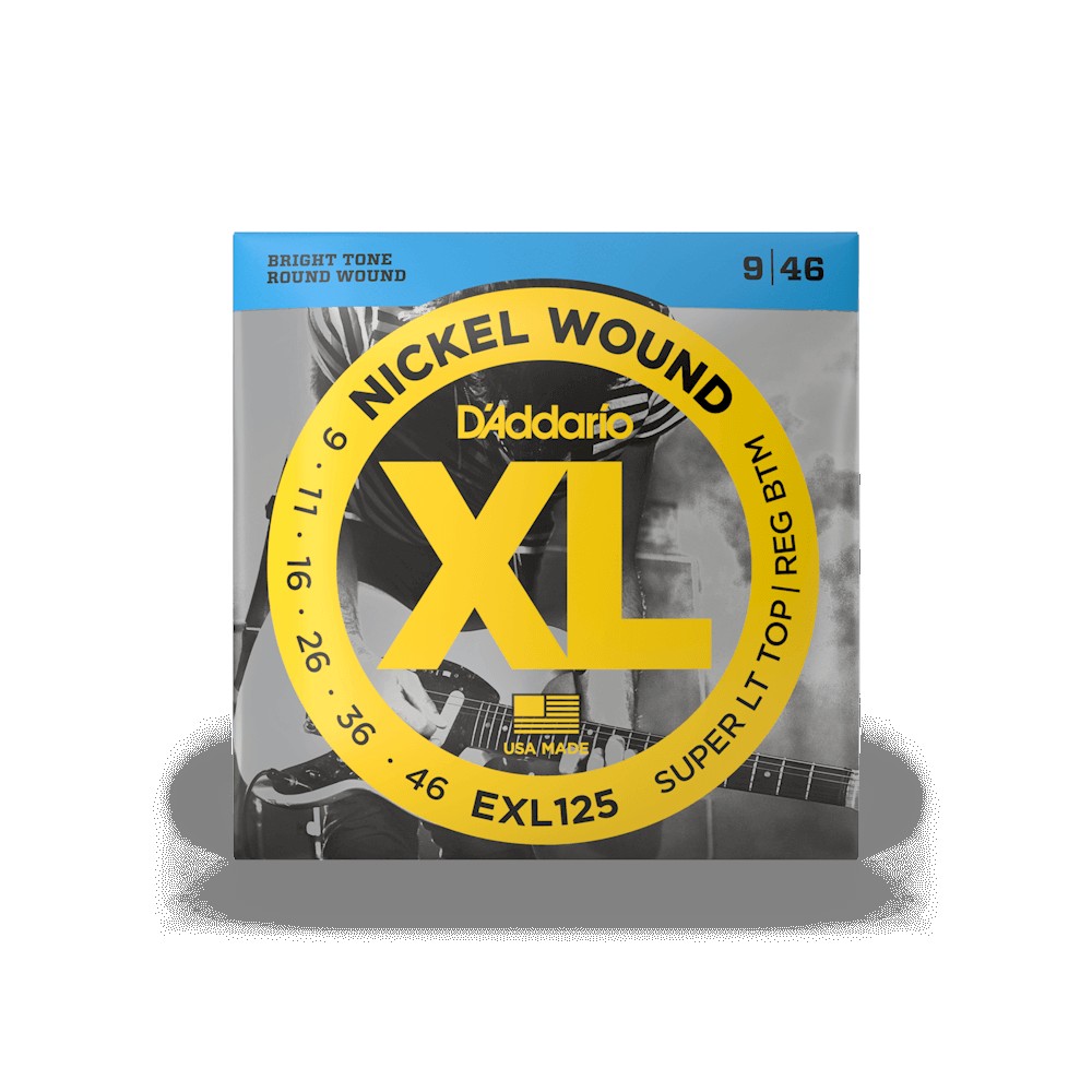D`ADDARIO EXL125 XL NICKEL WOUND SUPER LIGHT TOP / REGULAR BOTTOM (09-46)