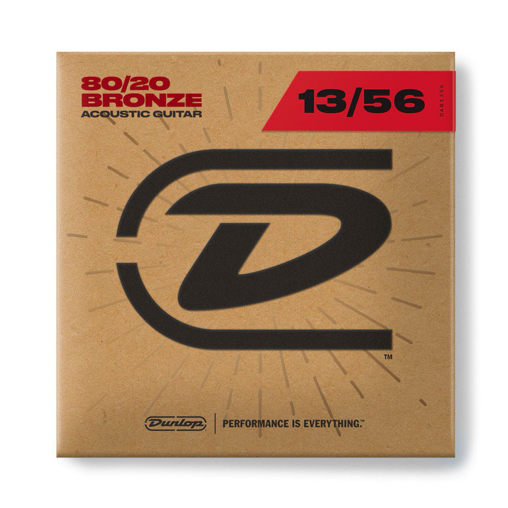 DUNLOP DAB1356 80/20 BRONZE ACOUSTIC GUITAR STRINGS (13-56)
