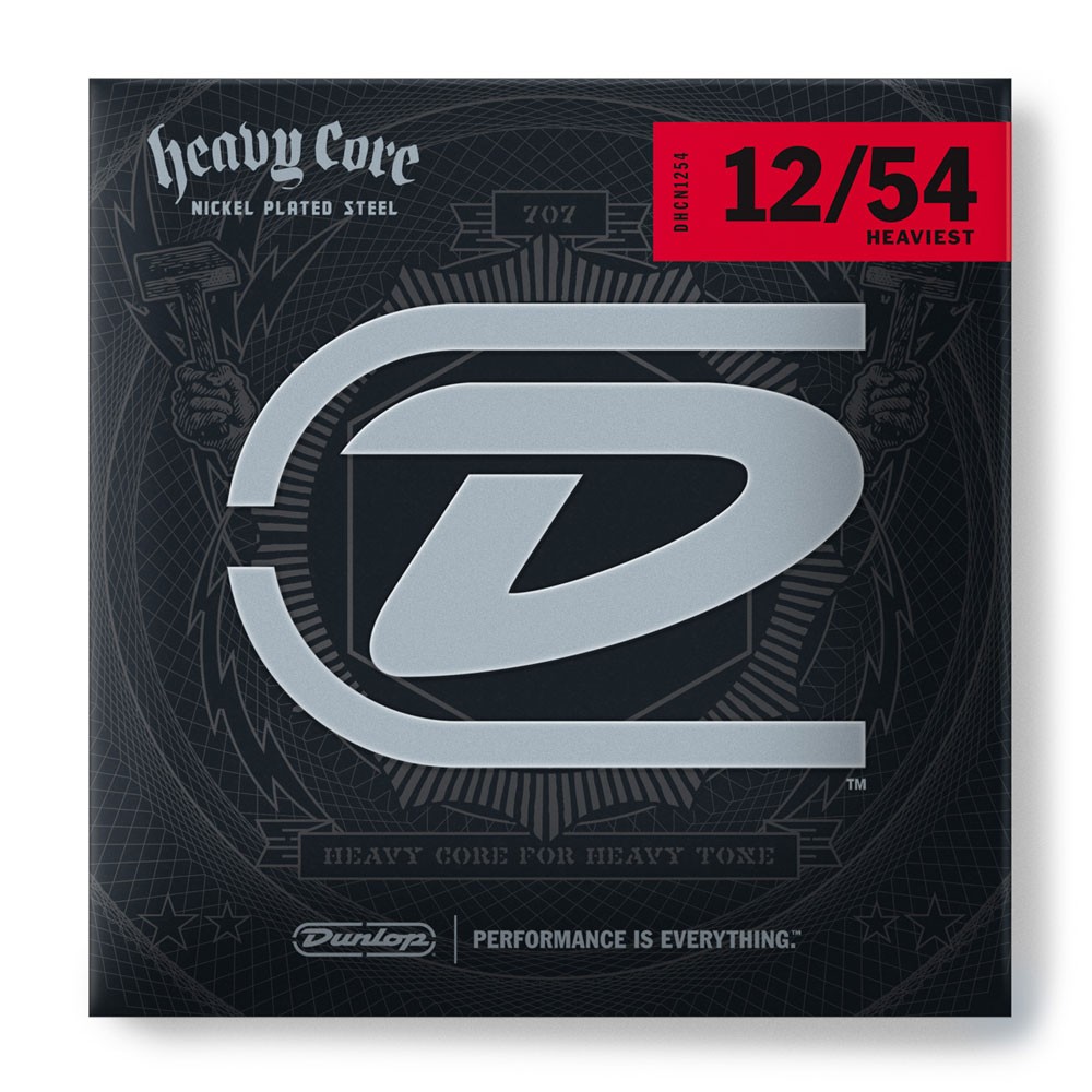 DUNLOP DHCN1254 HEAVY CORE ELECTRIC GUITAR STRINGS (12-54)