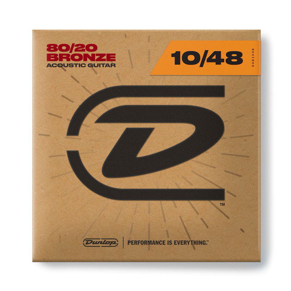 DUNLOP DAB1048 80/20 BRONZE ACOUSTIC GUITAR STRINGS (10-48)