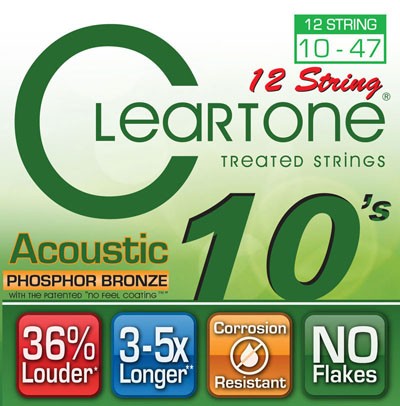 CLEARTONE 7410-12 ACOUSTIC PHOSPHOR BRONZE 12-STRING ULTRA LIGHT 10-47