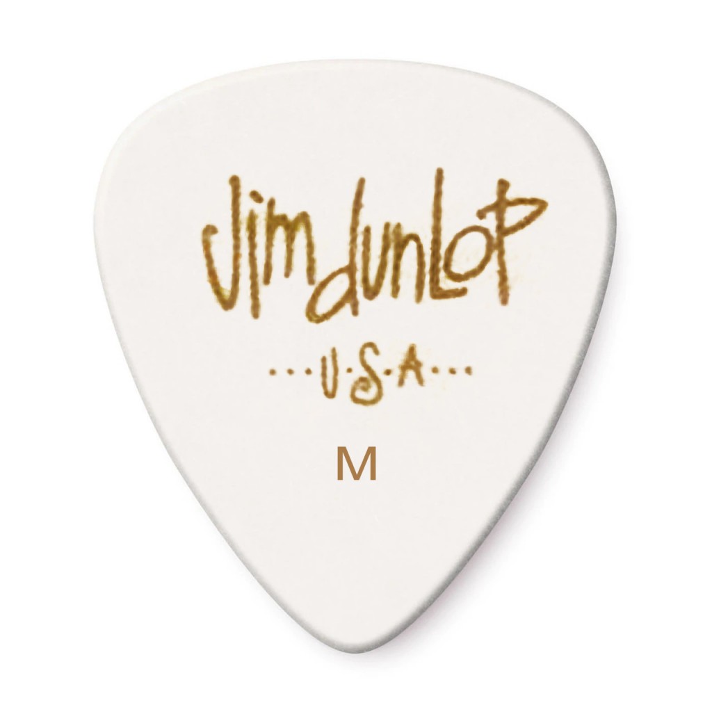 DUNLOP CELLULOID WHITE PICK MEDIUM