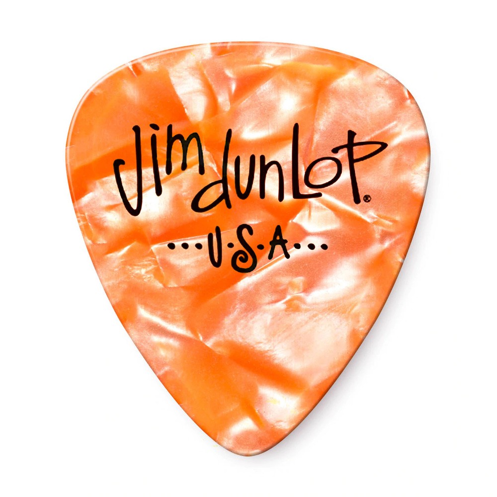 DUNLOP CELLULOID ORANGE PEARLOID PICK EXTRA HEAVY