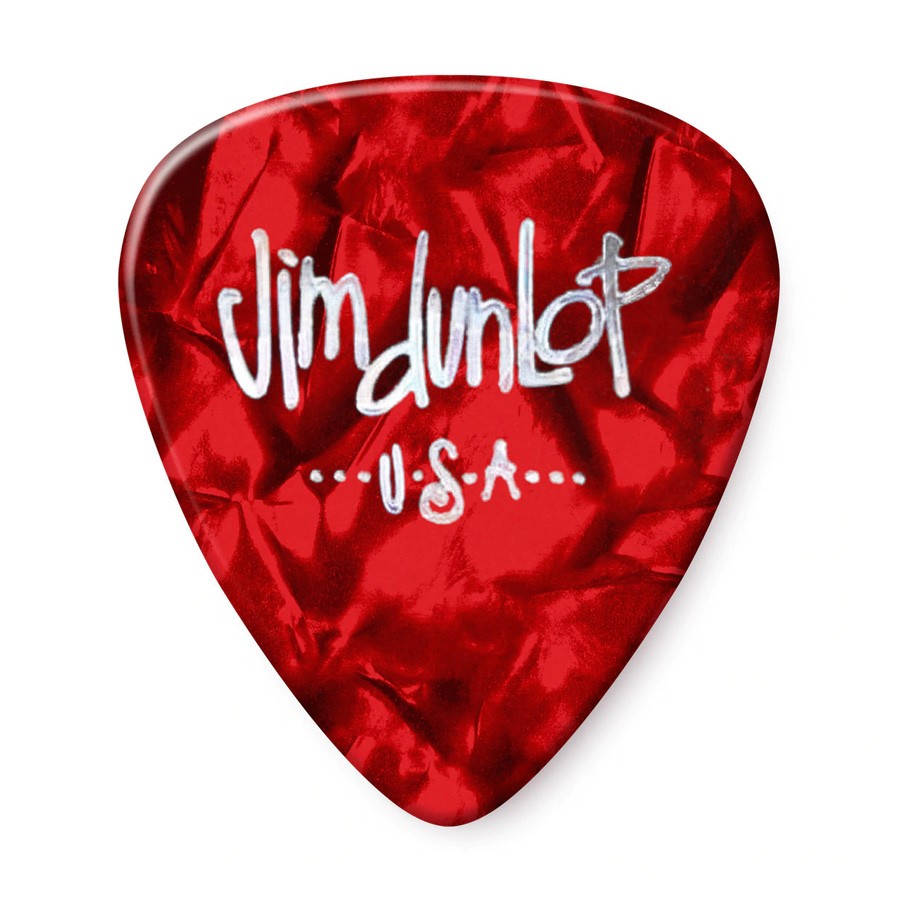 DUNLOP CELLULOID RED PEARLOID PICK MEDIUM