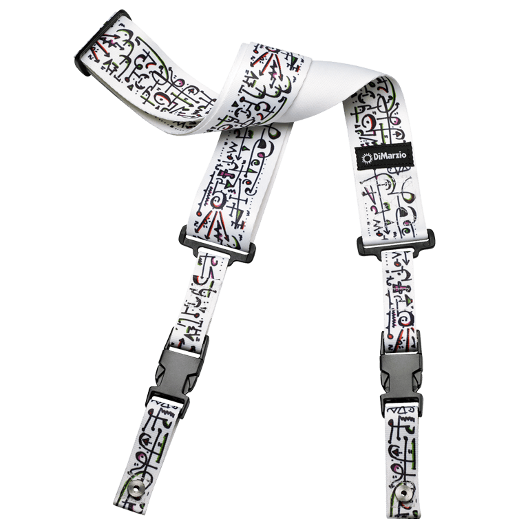 DIMARZIO STEVE VAI CLIPLOCK - ART STRAP WHITE