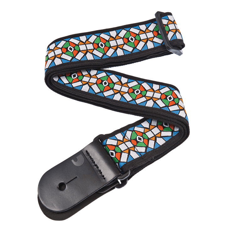 D'ADDARIO 50E02 NYLON WOVEN GUITAR STRAP (STAINED GLASS)