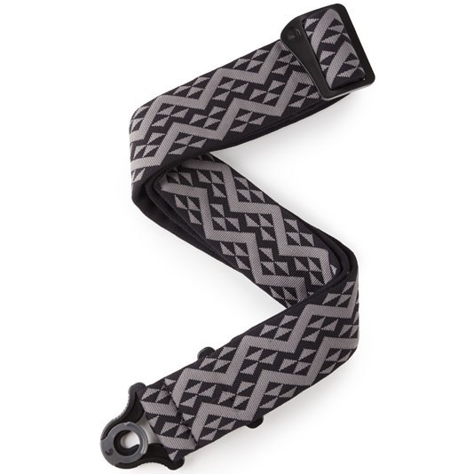 D'ADDARIO 50BAL03 AUTO LOCK GUITAR STRAP (BLACK PADDED GEOMETRIC)