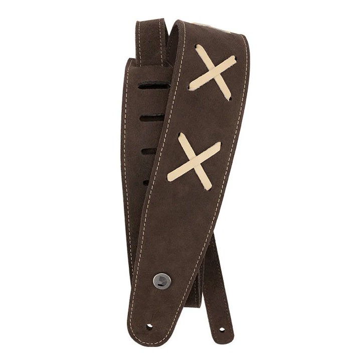 D'ADDARIO 25VDG00 VINTAGE SUEDE GUITAR STRAP (BROWN)