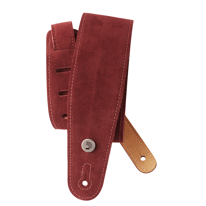 D'ADDARIO 25SS03-DX Suede Guitar Strap (Burgundy)
