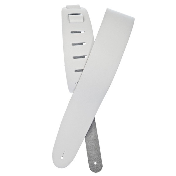 D'ADDARIO 25BL02 BASIC LEATHER GUITAR STRAP (WHITE)