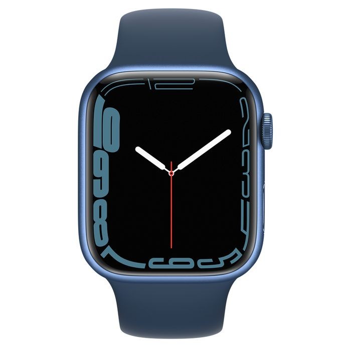 Apple Watch Series 7 GPS 45mm Blue Aluminum Case With Blue Sport Band (MKN83)