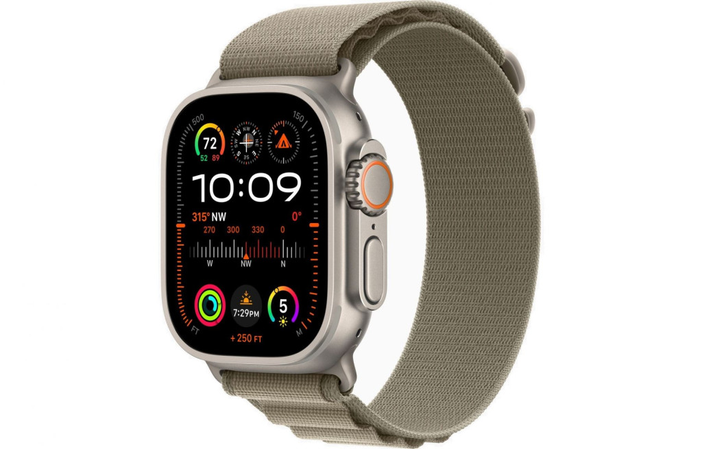 Apple Watch Ultra 2 GPS + Cellular 49mm Titanium Case with Olive Alpine Loop - Small MREX3/MRFH3