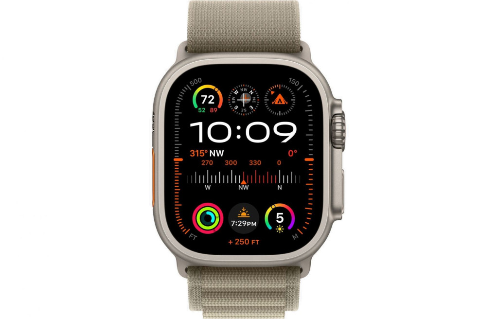 Apple Watch Ultra 2 GPS + Cellular 49mm Titanium Case with Olive Alpine Loop - Small MREX3/MRFH3