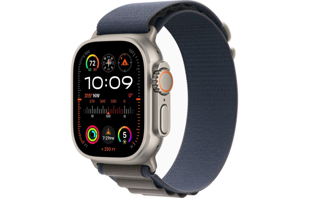 Apple Watch Ultra 2 GPS + Cellular 49mm Titanium Case with Blue Alpine Loop - Small (MREK3/MRFA3)